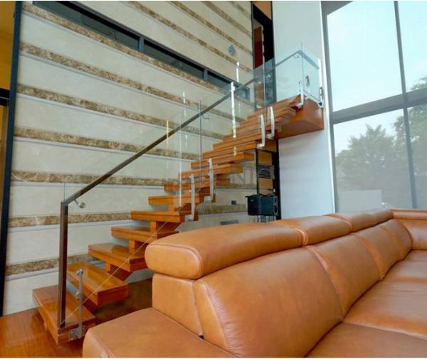 Cầu Thang Inox Kính Trụ Lửng Cánh Buồm Ốp Má TLMD02 